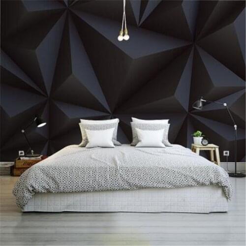 Black Photo Wallpaper for Walls 3D Stereoscopic Silk Cloth Murals Modern Abstract 4D Wall Papes for Living Room Decor Painting