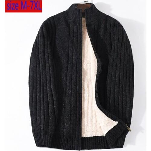 New Arrival Fashion Large Thickened Plush Sweater Jacket Loose Casual Computer Knitted Mandarin Collar Plus Size M-5XL 6XL 7XL