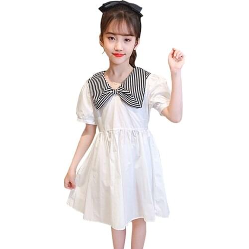 Teeenage Girl Dress Striped Dresses For Girl Patchwork Party Dress Child Summer Girls Clothing 6 8 10 12 14