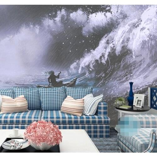 Custom Black and white Wallpaper For Kids' Room Sofa Backdrop Wall Papers Cartoon The Progress in the Tornado Home Decor