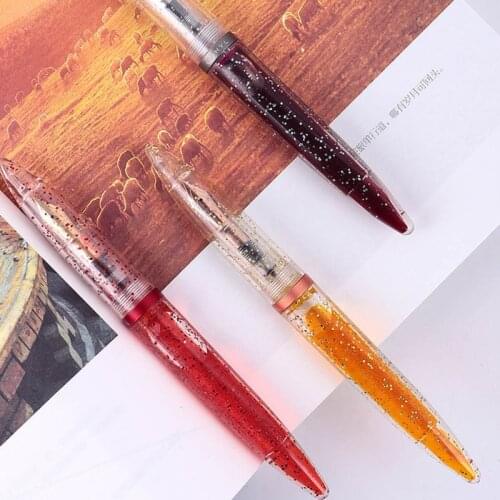 1pc 0.38/0.5mm Transparent Fountain Pen Fine Nib Calligraphy Art Painting Business Student Writing Tool School Office Supply C26