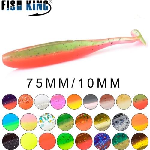 FISH KING Easy Shiner Soft Lures Double Color 75mm/3g 100mm/6.5g Swimbaits Artificial Soft Bait Fish Wobblers Carp Fishing Lure