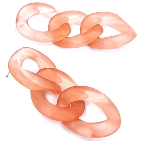 S925 Silver Needle Symphonic Mermaid Ji Chain Earrings Individuality Resin Retro French Earrings Female Earrings