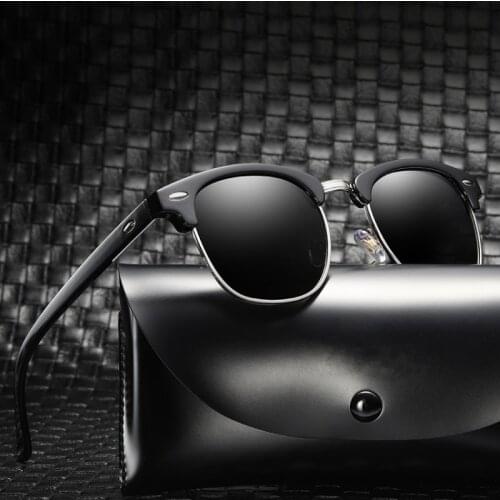 Fashion Semi Rimless Polarized Sunglasses Men Women Classic Vintage Brand Designer Square Rays Sun Glasses Oculos De Sol UV400