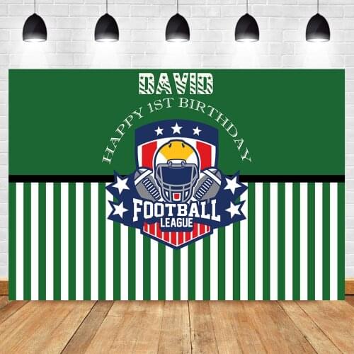 Sport backdrop fooball soccer photography background birthday party banner decor dessert table green stripe photo booth prop