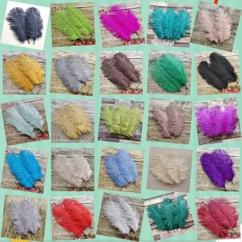 High Quality 10pcs 30 Color ostrich feathers 20-25cm/ 8-10 inch for Wedding Party Decor Accessories Wedding Decoration