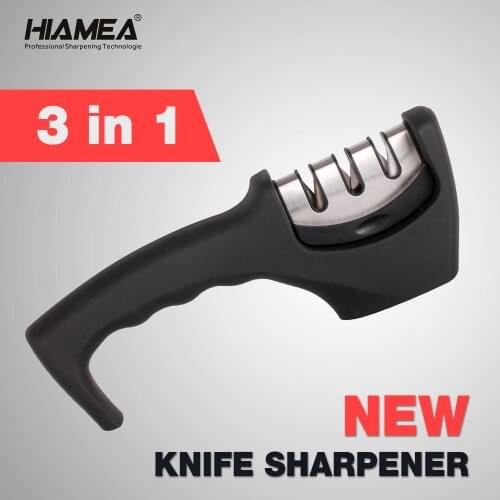 HIAMEA Knife Sharpener 3 Stages Professional Kitchen Sharpening Stone Grinder knives Tungsten Diamond Ceramic Sharpener Tool
