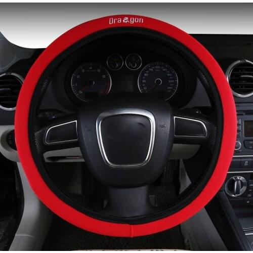 Comfortable Cloth Car Steering Wheel Covers Chinese Dragon Design Anti Slip Suitable for 37-38cm Wheel Cover