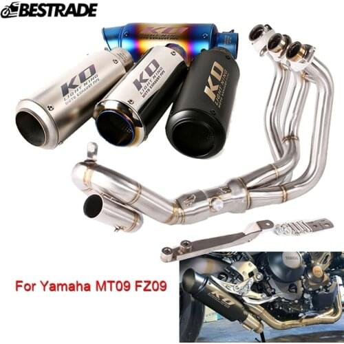 Motorcycle Exhaust Tip Muffler Escape System Middle Link Connection Pipe With DB Killer For Yamaha MT09 Race Stainless Steel