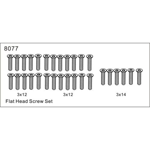 ZD racing EX07 accessories super sports car 1/7 original accessories 8077 flat head screws