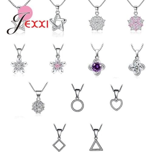 13 Designs 925 Sterling Silver Jewelry Women Necklaces for Party Engagement Original S925 Silver Cubic Zircon Pendant/Chain