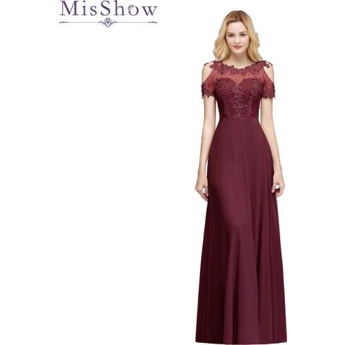 New Arrival Long Prom Dresses Chiffon Sheer Neck Illusion Back Evening Formal Party Gown Beading Women Cold Shoulder Dress