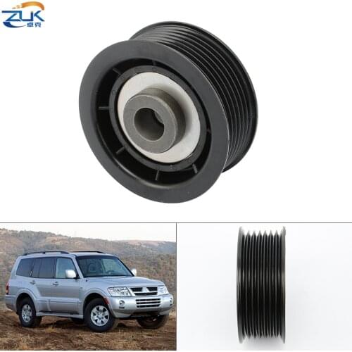 ZUK For Mitsubishi Pajero Shogun Montero V73 V-Ribbed Belt Tensioner Pulley Deflection pulley Year 2001 2002 2003 2004 2005 2006