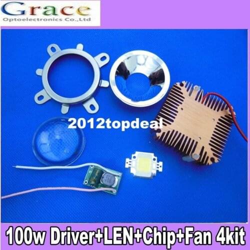 1set 10W Cool White / Warm White High Power LED + 10Watt Driver + 44mm Lens+10w Heatsink 4kit For DIY