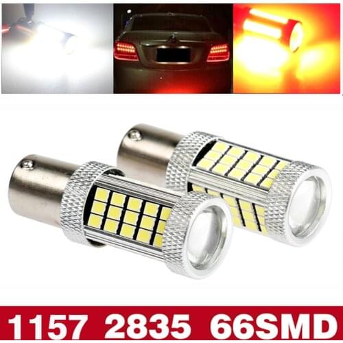 1Pcs 1157 Flash BAY15D P21/5W BAZ15D P21/4W BAW15D PR21/5W 66 SMD 2835 LED Auto White Red 12V Car flashing Brake Tail lamp