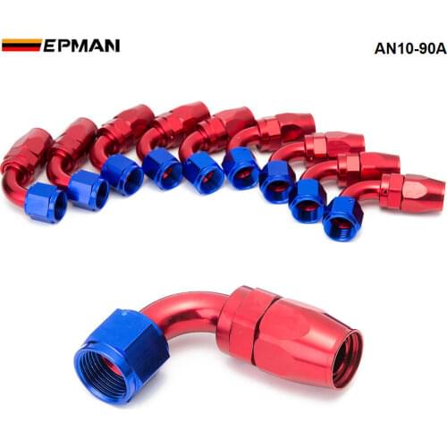 10pcs /set 90Degree High Performance AN10 Hose End Fitting Aluminum Oil cooler hose fitting AN10-90A