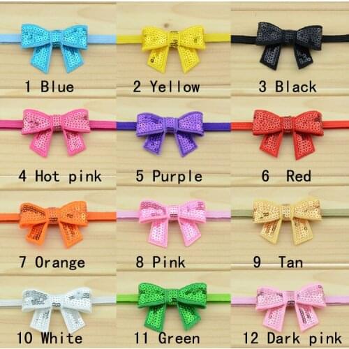 100 pcs/lot, SEQUIN BOW Headband, Skinny Headband