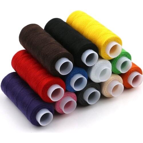 12rolls 150yards/roll mix 12colors Top Quality DIY Hand Sewing Thread Colorful Polyester Machine Embroidery Sewing Threads