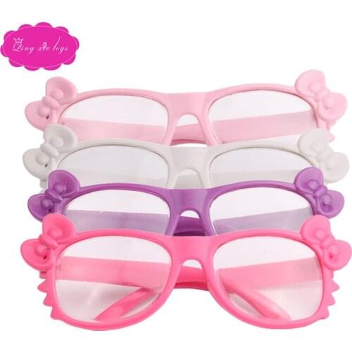 18 inch Girls doll glasses many style bow glasses American newborn accessories Baby toys fit 43 cm baby dolls c445-c448