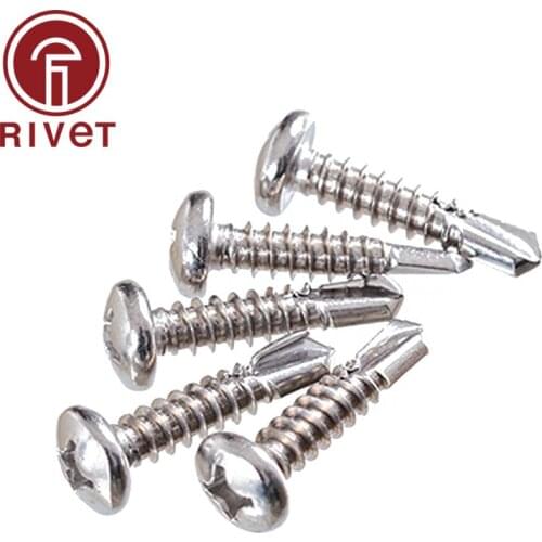304 A2-70 DIN7504N ST3.5 ST3.9 ST4.2 ST4.8 ST5.5 ST6.3 Stainless Steel Cross Round Head Drill Tail Screw 20/50/100 PCS