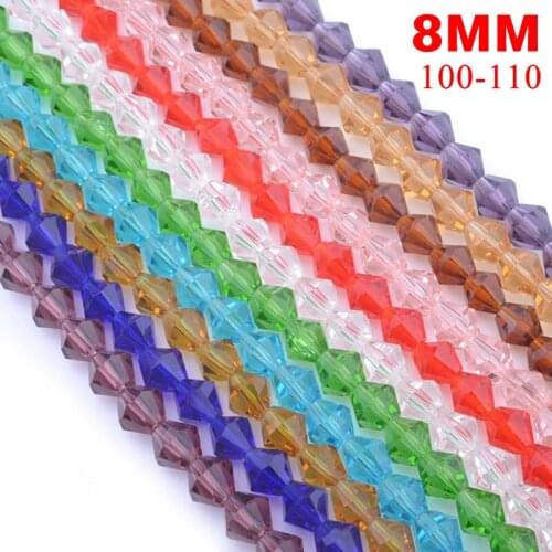8mm 5301 Fashion Rondelle Faceted Crystal Glass Loose Spacer Beads for Jewelry Making Bicone Wholesale 40pcs Free Shipping H155