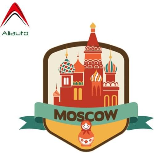 Aliauto Cartoon Motorcycle Car Sticker Moscow Russia World City Travel Accessories Reflective Cover Scratch Decal PVC,12cm*12cm