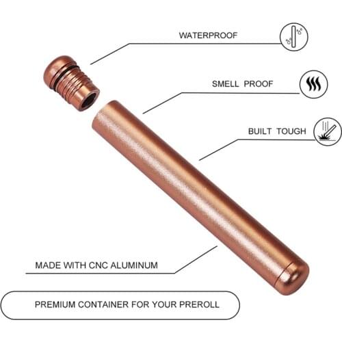 Aircraft Aluminum Doob Tube Storage Container Stash Jar 110MM Metal Stash Jar With Cigarette Rolling Cone Paper Holder