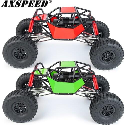 AXSPEED RC Crawler Rock Buggy Chassis with Tube Roll Cage 310mm Wheelbase for 1/10 Axial SCX10 II 90046 Upgrade Parts