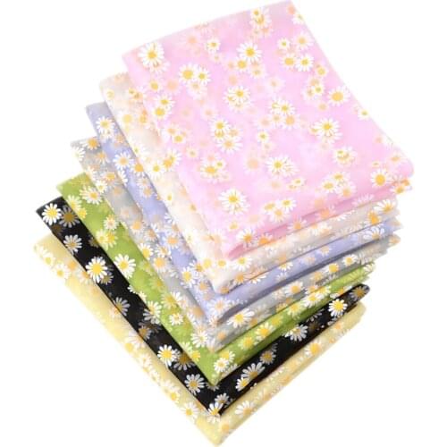 Chainho,Polyester Mesh Gauze Fabric,Daisy Pattern,DIY Material,Suitable For Decorating Weddings,Parties,Birthdays,100x150cm