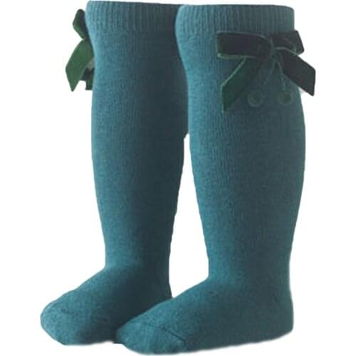 Baby Newborn Girls Solid Bow Knot Socks Infant Toddler Chlidren Knee High Leg Warmer Autumn Winter Warm Socks 0-3Y