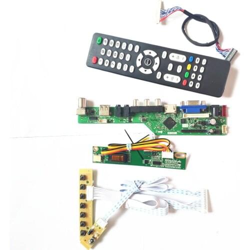 For LP141WX3-TLA5/TLB1 T.V56 drive board keyboard+Remote+Inverter HDMI-Compatible VGA USB AV RF LCD monitor LVDS 1CCFL 30Pin