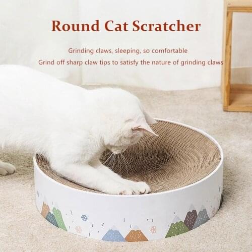 Pet Cat Paper Scraper Board Kitten Scratching Post For Cats Scratcher Round Cat Catnip Scratch Pad Scraper Mat Bed Toy