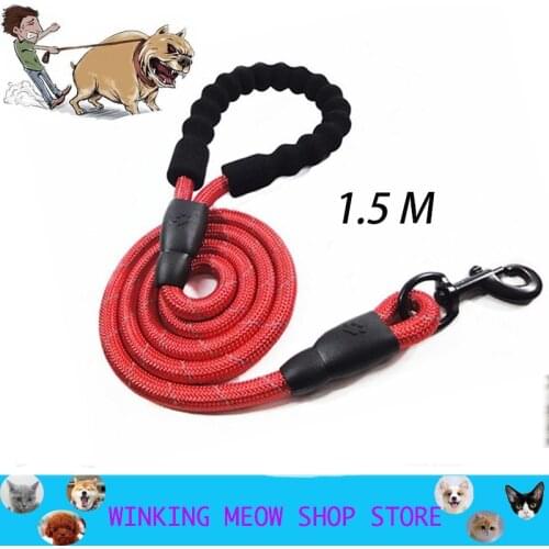 Pets Durable Nylon Leash 1.5M Foam Reflection Walking Training Traction Rope Hook Large Medium Small Dogs Non Toxic Supplies
