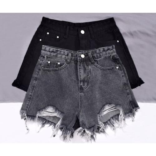 New Women Fashion Denim Shorts Plus Size Summer Casual Style Ripped Jeans