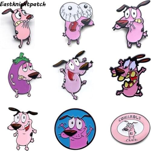 E3207 Cartoon Cute Dog Metal Enamel Pins and Brooches for Women Men Lapel Pin Backpack Hat Badge Kids Gifts