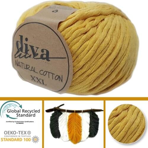 Cotton Knitting Yarn - 38 Color Options - 70m (100gr) - Diva Natural Cotton XXL - Beret - Scarf - Sweaters - Cardigans - Vest - Scarves - Amigurumi - Vests - Sweater - DIY