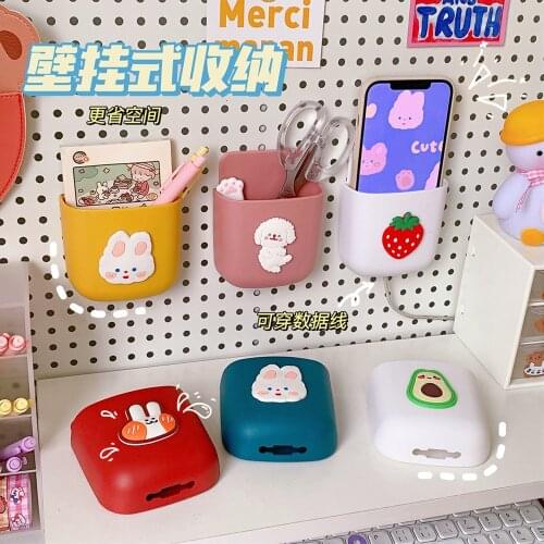 Kawaii Tiny Pocket Wall Hanging Stationery Organizer Cute Gift Lovely PVC Room Decoration Storage Bag School Supplies