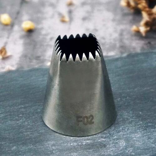 #F02 Square Shape Piping Nozzle Cake Cream Decoration Stainless Steel Icing Tips Cupcake Pastry Tools Large Size Special Nozzles