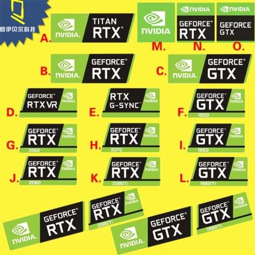 Best-Selling Graphics Card Sticker RTX 2080Ti 2070 2060 TITAN VR GTX 1650 1660Ti Label