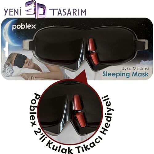 Poblex Sleep Mask 3D + Foam Ear Plugs