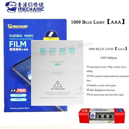 MECHANIC Blue light AAA Hydraulic Films Mobile Phone eye Protect sheets for S760 and cut machine for Iphone with cutting code