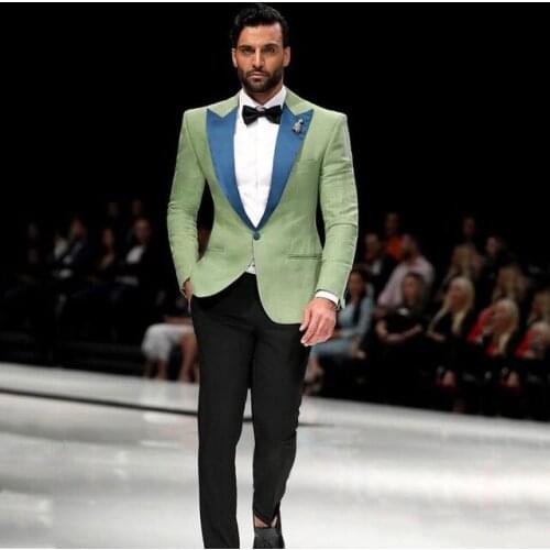 Fashion men suit Wedding Peaked Lapel blazer Groomsmen Slim Fit Tuxedos 2Pieces Costume Homme Terno Masculino(jacket+pants)
