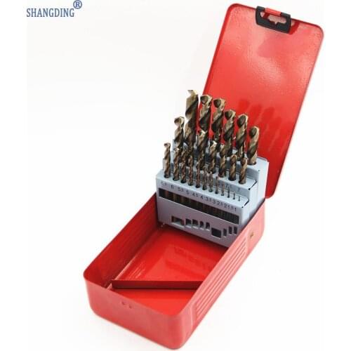New High Standard 25Pcs/set M35 Twist Drill Bit Set Power Tools Hand Tool Accessory HSS-co Stainless Steel drilling