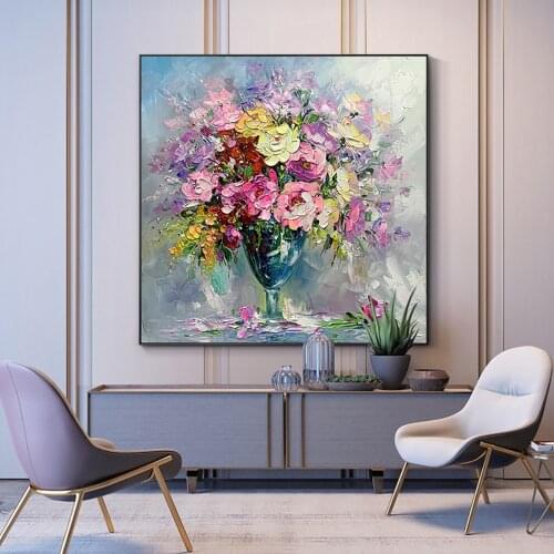 Wall Art Flower Oil Painting Abstract On Canvas Handmade Modern Painting For Home Wall Decoration Hand Painted Artwork Pictures