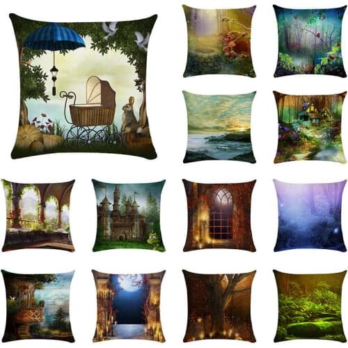 Cushion Cover Forest Mushroom Throw Pink Pillowcase Cover Polyester Case Bed Decorative Pillow Case For Home Dec TP114