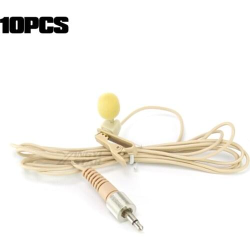 10PCS Invisible 3.5mm Jack Screw Locking Tie Clip on Mic Lapel Lavalier Microphone For Wireless Bodypack Transmitter