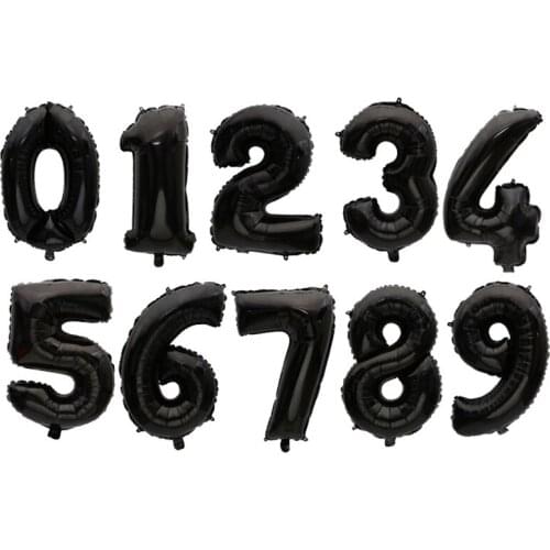 1pc Solid Color Red Black 32 inch Number Foil Ballon Birthday Anniversary Wedding Graduation Party Decoration Digital Supplies