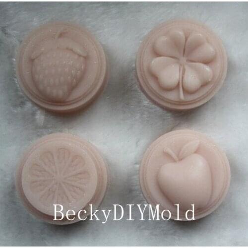 Wholesale!!!4pcs/set Small Fruit (zx1715) Silicone Handmade Soap Mold Crafts DIY Mold