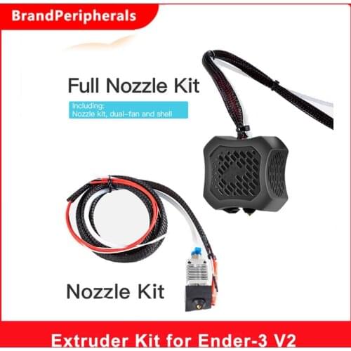 Original Creality Ender-3 V2 Assembled Full Extruder Hotend Kit Double Cooling Fan with 0.4mm Nozzle Aluminum Heating Block