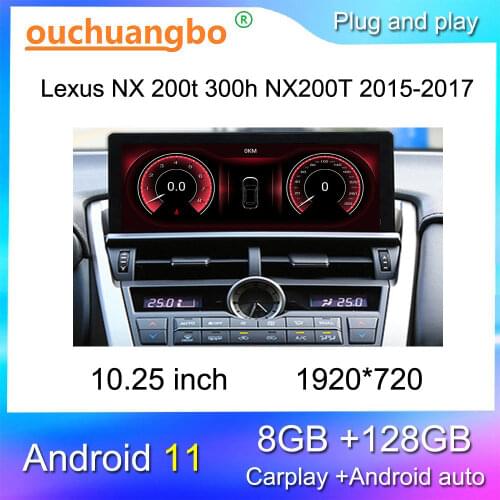 Ouchuangbo android 10 car radio stereo for 10.25 inch NX 200t 300h 300 h NX200T 2015-2017 with 1920*720 recorder GPS